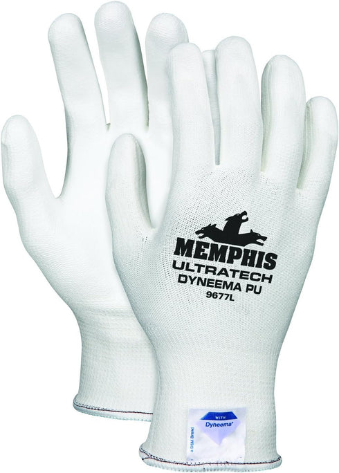 MCR Safety 9677XL UltraTech Dyneema 13-gauge PU Coating Washable Gloves, White, X-Large, 1-Pair...