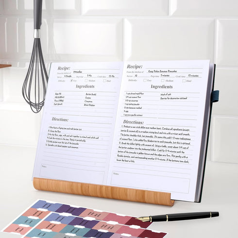 PECULA Recipe Book, 5.5 x 8.4in Recipe Book to Write in Your Own Recipes, Blank Recipe Book with Waterproof Cover Book, Recipe Notebook Green...