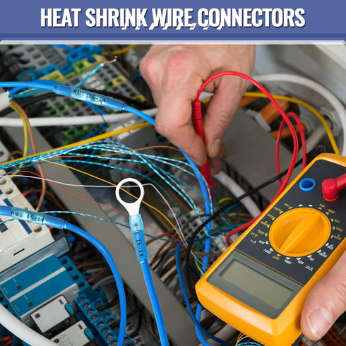 Heat Shrink Butt Wire Connectors, Sopoby 210Pcs 16-14 AWG Blue Insulated Waterproof Electrical Wire Connectors Automotive Marine Grade Wire Crimp ...