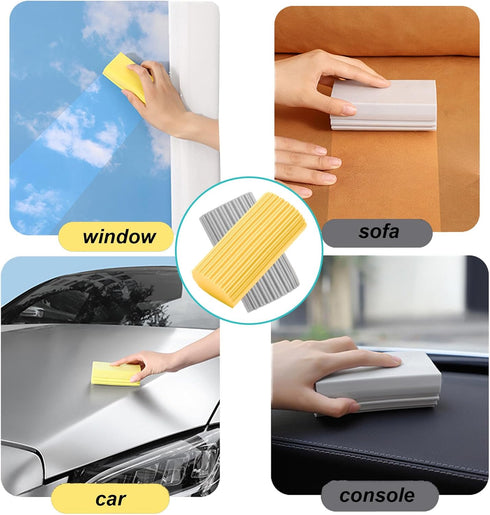6-Pack Damp Clean Duster Sponge,Magic Sponge Eraser for Housekeeping,Reusable Cleaning Sponge for Blinds, Dish,Mirrors,Glass, Baseboards,Window Tr...