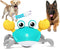 HONGID Crawling Crab Dog Toys,Escaping Crab Dog Toy with Obstacle Avoidance Sensor,Interactive Dog Toys with Music Sounds & Lights for Dogs Cats P...