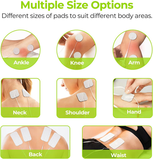 AUVON TENS Unit Replacement Pads Combination Set, 20 Packs Multiple Sizes Electrodes for TENS Unit, Reusable and Latex Free Pigtail TENS Pads for ...