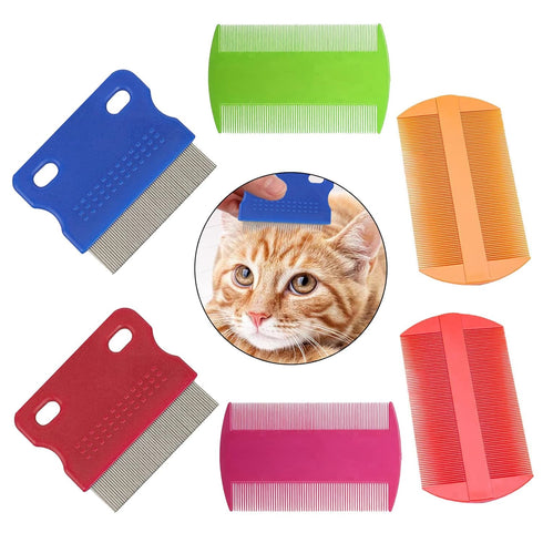 6 Pcs Pet Flea Combs, Dog Cat Combs, Hair Removal Massaging Shell Combs, Pet Combs for Removal Dandruff, Hair Stain(Random Colour)...