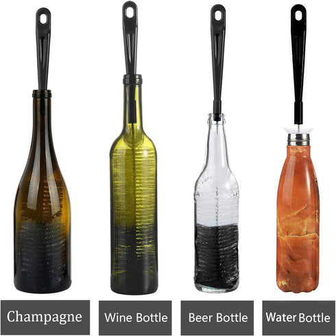 ALINK 16in Extra Long Black Bottle Cleaning Brush Cleaner for Washing Narrow Neck Beer/Wine/Thermos, Sport Well/Brewing Bottles/Hummingbird Feeder...
