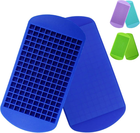 LeeYean Silicone Mini Ice Cube Trays 2 Pack, 160 Small Ice Cube Molds Easy Release Crushed Ice Cube for Chilling Whiskey Cocktail, BPA Free Flexib...