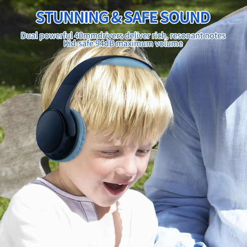 Bluetooth Headphones Over Ear, Noise Isolation Wireless Headphone for Teenger Adult Children for Home Travel Office School Phone Music use (Blue)...