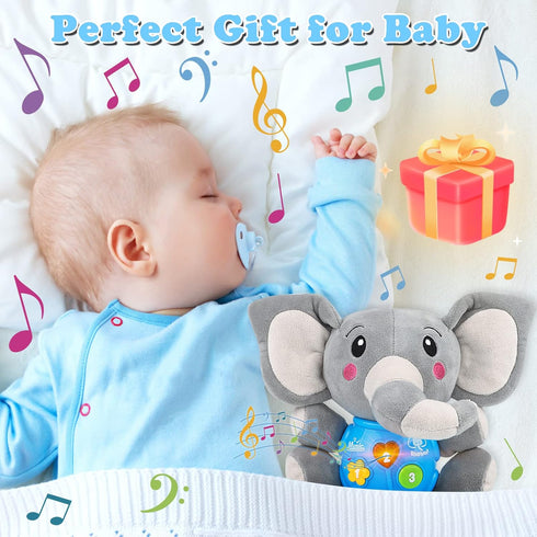 Plush Musical Baby Toys?Cute Elephant Toys for 3-6-12 Months Boys & Girls, Cute Stuffed Animal Infants Baby Toy? Elephant Baby Stuff?Toys for Infa...