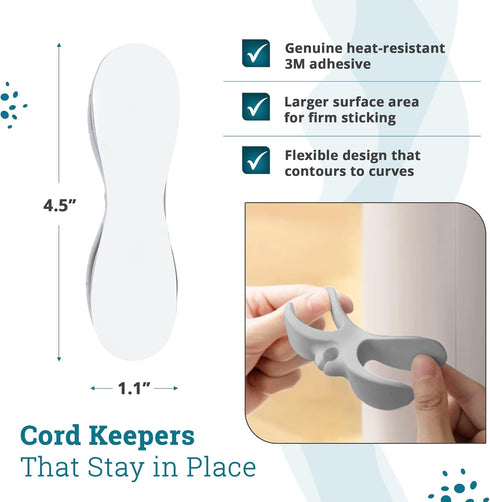 Cord Organizer for Kitchen Appliances - 3 Cord Winders and 2 Bonus Silicone Magnetic Cable Ties - Cord Wrappers for Kitchen Appliances with 3M Adh...