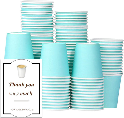 100 Pack 3 oz Paper Cups, Bathroom Paper Cups, Mouthwash Cups for Snack, Espresso, Perfect for Home Condos Rvs Campers (Blue)...
