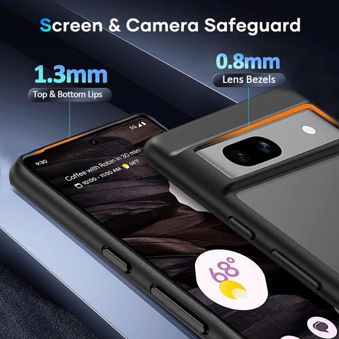 Miimall Compatible for Google Pixel 7a Case, Smooth Frosted Translucent Case Protective Matte Clear Cover Case for Google Pixel 7a 6.1'' 2023, Bla...