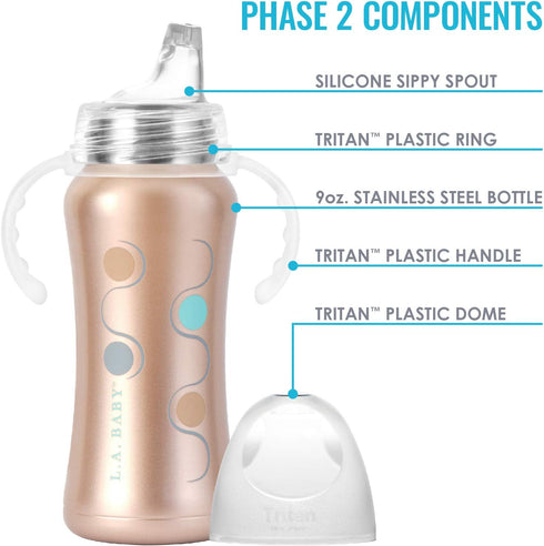 Ultimate Stainless Steel Sippy Cup | 9oz Insulated Sippy Cup for Toddlers - Insulates 10+ Hours | Leak-free, Non-toxic Medical Grade Silicone and ...