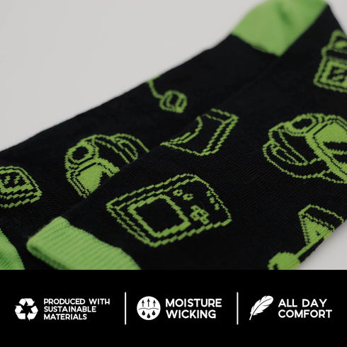 Socktastic mens Gaming - 2 Pack of Funny Novelty Socks, Casual Crew Fits Shoe Size 8-13 Socks, Vintage Gaming Controler, Large US...