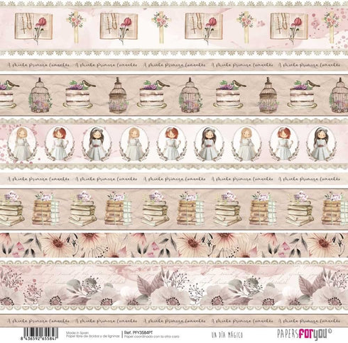 Papers For You - Scrapbooking Paper Kit in Portuguese | Collection "A Magical Day Blond Haired Girl" | Includes 10 Double Sided Papers with Differ...
