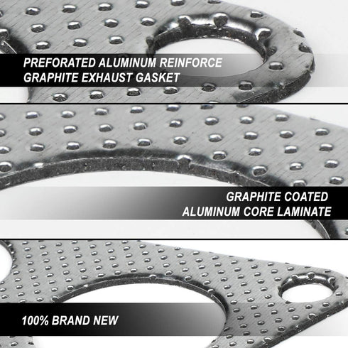 DNA Motoring GKTSET-E36 Aluminum Exhaust Manifold Header Gasket Set Replacement,Metallic...
