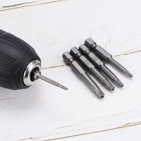 10pcs TS25 Star 5 Point Screwdriver Bit 1/4" Hex Shank 2" Length Magnetic Security Torx Head Screw Driver Power Tool...