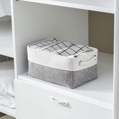 TheWarmHome Organization and Storage Basket for Shelves - 12x8x5.2 inch 1 Pack Fabric Storage Cubes, Collapsible Storage Bins for Closet Organizer...