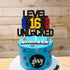 Level 16th Unlocked Sign Cake Topper Happy 16th Birthday Level Up Sixteenth Cake Decorations for Video Game Controller Themed Kids Boy Girl Bday P...