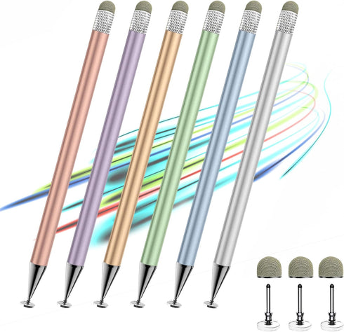 Stylus Pen for Touchscreen,2in1 High Precision Sensitivity Stylus, Suitable for iPhone/Ipad/Android Stylus for Ipad,Compatible with All Touch(Silv...