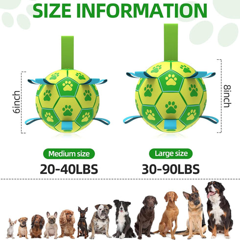 Dog Toys Soccer Ball - Durable Dog Balls with Strap for Medium Small Dogs, Puppy Birthday Gifts, Dog Tug Toy for Tug of War (8 Inch)...