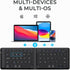 iClever Portable Keyboard, Foldable Bluetooth Keyboard with Stand Holder, USB-C Charge, PU Leather, Tactile Typing Feedback, Pocket-Size Folding K...