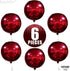 KatchOn, Huge Metallic Red Balloons - 22 Inch, Pack of 6 | Round 4D Mylar Balloon for Red Party Decorations | Burgandy Balloons for Birthday, Anni...