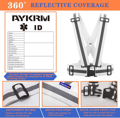 AYKRM 9 color High Visibility Reflective Vest Running Gear High Vis Adjustable Safety Vest...