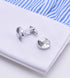 Silver Natural Gray Mother of Pearl Cufflinks for Men Lady Water Ripples Pattern Round Men's Cufflinks Jewelry for Wedding Anniversary Business Pa...