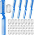5 Pieces Razor Comb for Dogs Hair Grooming Trimmer Comb for Pet Razor Comb with 25 Extra Blades Manual Dog Hair Trimmer Comb Double Edge Razor for...