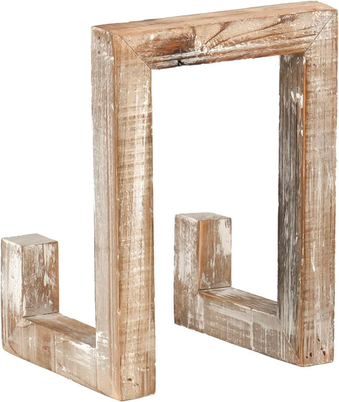 Red Co. 8” Tall Decorative Farmhouse Wooden Display Plate Stand and Art Holder Easel, Brushed Brown...