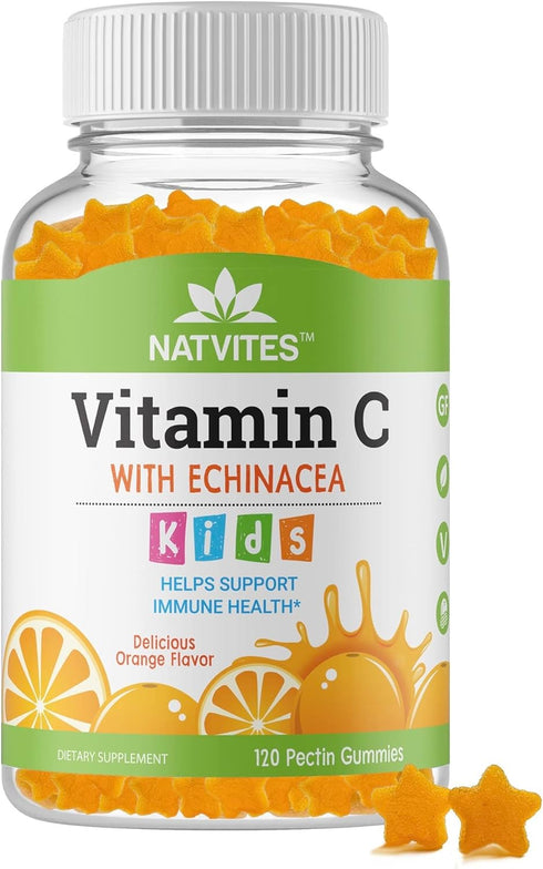 Vitamin C with Echinacea pectin Gummies for Kids 120 count...