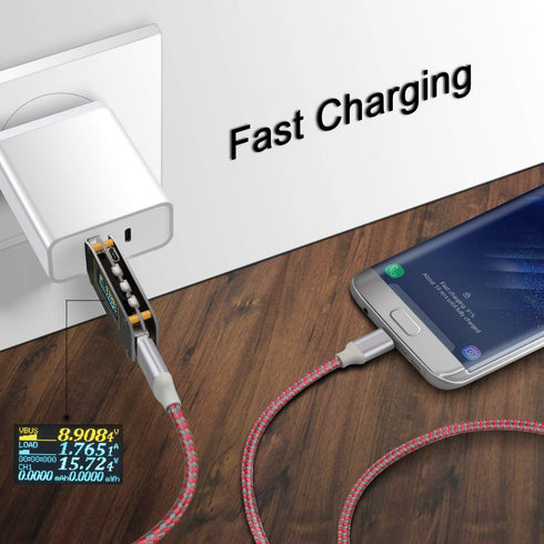 Fasgear Micro USB 2.0 Cables 3 Pack 10 ft 2.4A Fast Charging Braided Micro-B 2.0 Charger Cord Compatible for Android Phone/PS4 Controller/Samsung ...