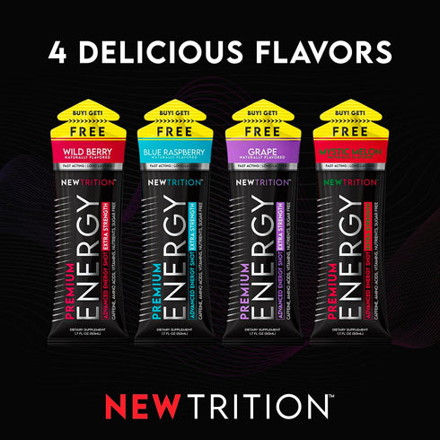 Extra Strength Energy Shots, Caffeine Energy Shots with Vitamin B & Amino Acids, Sugar-Free Vitamin Energy Shot, 1.7 fl oz, Raspberry, 4 Count...