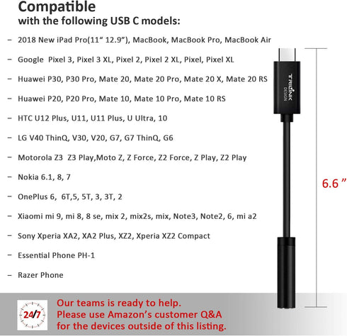 USB Type C to 3.5mm Audio Headphone Jack Adapter (Hi-Res & Digital Chipset) Aux Adaptor Compatible with New iPad Pro(11” 12.9”)/MacBook/Pro/Air, G...