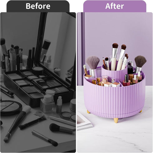 360° Rotate Makeup Brush Holder Organizer, Makeup Organizers Countertop, Makeup organization and Skincare Storage for Vanity, Desktop, Bathroom (P...