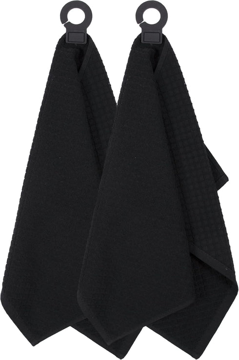 Ritz Premium Hook and Hang Towel, (2-Pack), 18" x 28", Long-Lasting Durable Rubber Hook, Highly Absorbent Super Soft Hand Cloths for Kitchen, Bath...