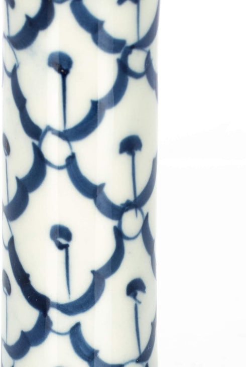 Pineapple Long Neck Blue and White 5 inch Porcelain Ceramic Little Bud Vase...