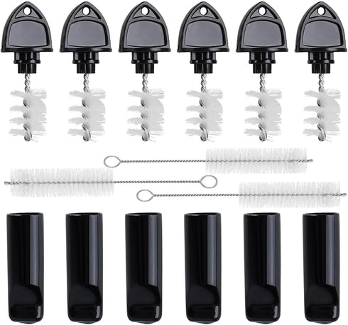 MRbrew Beer Faucet Cap & Plug Covers 15 Pack Beer Tap Cap Plug Brush, Draft Beer Faucet Rubber Soother Sanitary Covers, Cleaning Brush Cleaning Ta...