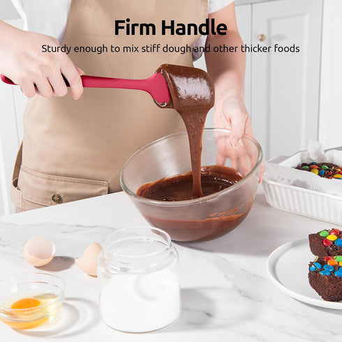 U-Taste Silicone Baking Spatula Set: 600ºF High Heat Resistant, Food Grade Flexible Rubber Kitchen Cooking Mixing Scraper, Food Grade Seamless Ute...