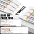 White Paint Pen White Paint Marker - 2 Pack Dual Tip Oil Based White Permanent Markers,Extra Fine Tip & Medium Fine Tip(0.7mm & 3mm),Quick Drying,...