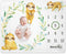 Sloth Milestone Blanket, Safari Baby Growth Chart Monthly Blanket, Watch Me Grow Sloth Baby Nursery for New Moms Baby Shower(50"x40")...