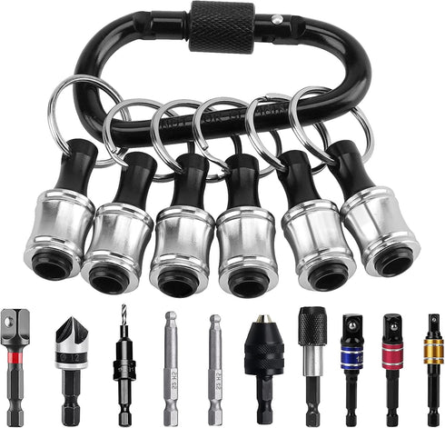 1/4 Inch Bit Holder Keychain, Hex Screwdriver Bits Holder Extension Bar, Quick Change Screw Bit Holder for Most Electric, Hand-held Screwdrivers a...