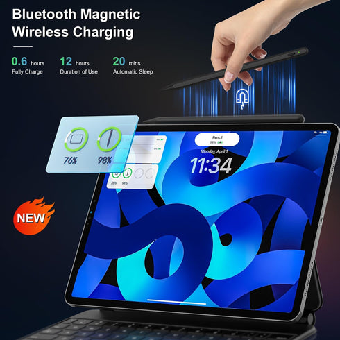 Pencil 2nd Generation for iPad Magnetic Wireless Charging, Pencil for Apple with Tilt Sensitivity &Palm Rejection, Stylus Pen for iPad Compatible ...