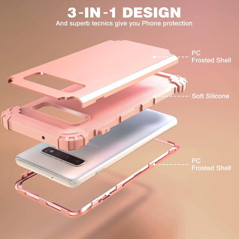 IDweel for Galaxy S10 Plus Case, for Galaxy S10+ Case, 3 in 1 Shockproof Slim Fit Hybrid Heavy Duty Protection Hard PC Cover Soft Silicone Bumper ...