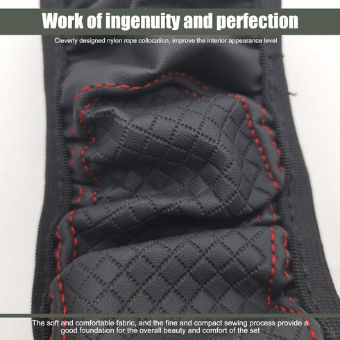 1 PC Car Steering Wheel Cover, 14.96In Waterproof Breathable Leather Vehicle Steering Wheel Anti-Slip Accessories, Universal Automotive Steering W...