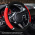 11 PCS Bling Rhinestones Leather Car Accessories Set,Bling Steering Wheel Cover for Women,Center Console Armrest Pad Belt Cover Handbrake Gear Cov...
