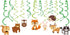 30Ct Woodland Animals Hanging Swirl Decorations, Forest Friends Birthday Party Supplies for Boy Girl Kids, Woodland Creatures Baby Shower Theme De...
