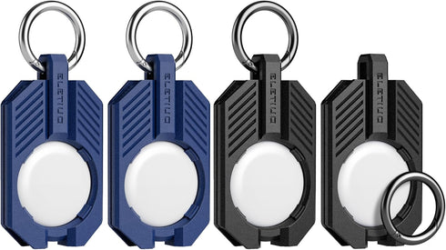 4 Pack Waterproof Airtag Keychain for Apple Airtag,Protective Airtag Case with Loop Key Ring for Wallet,Luggage,Cat,Dog,Pets,Compatible with Apple...
