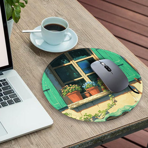 Gctriki Anime Black Cat Mouse Pad, Cute Computer Mouse Pads for Desk, Funny Round Mousepad for Laptop Gaming Stitched Edge Non-Slip Rubber Base Cu...