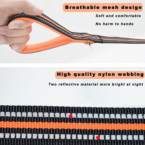 Nylon Short Dog Leash for Dog Training, Traffic Padded Handle, Short Dog Lead for Training Control, Reflective Threads Pet Leashes for Large Dogs ...