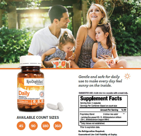 Kyo-Dophilus Daily Probiotic, Immune and Digestive Support*, 90 capsules )Packaging may vary)...